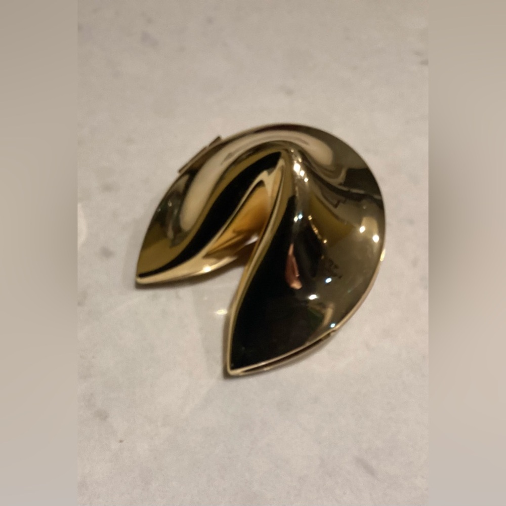 Gold Hinged Fortune Cookie Box